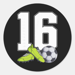 Soccer 16th Birthday Footller Boys 16 Year Old Classic Round Sticker