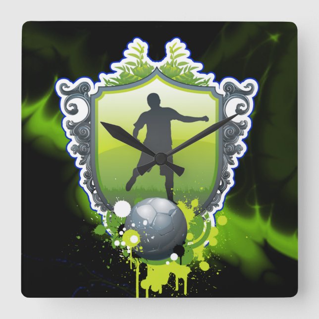 Soccer 1 Wall Clocks & Numeral Options (Front)