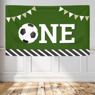 Soccer 1st Birthday Party Banner
