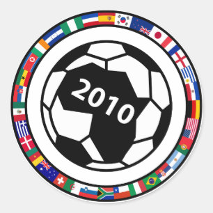 Soccer 2010 classic round sticker