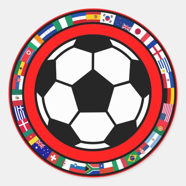Soccer 2010 classic round sticker (Front)