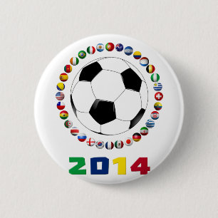 Soccer 2014 2530 6 cm round badge