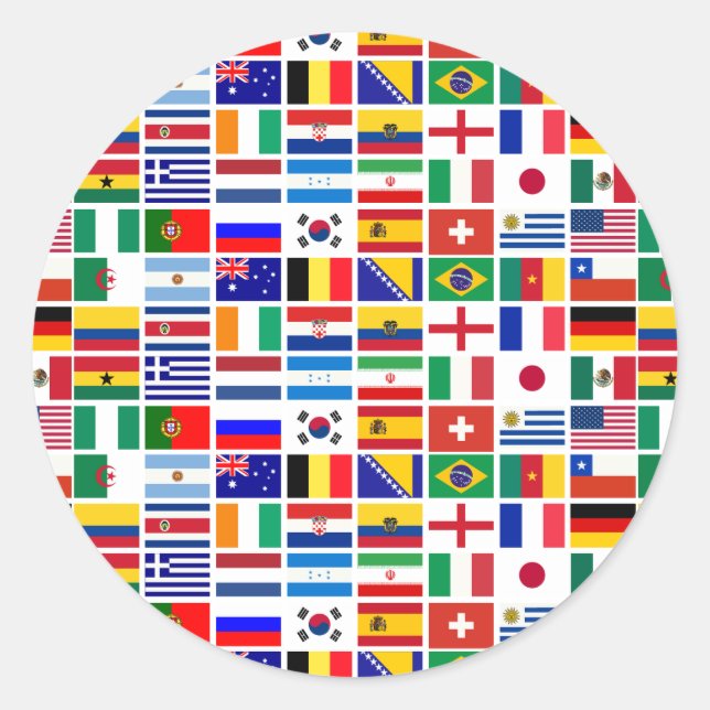 SOCCER 2014 pattern Classic Round Sticker (Front)