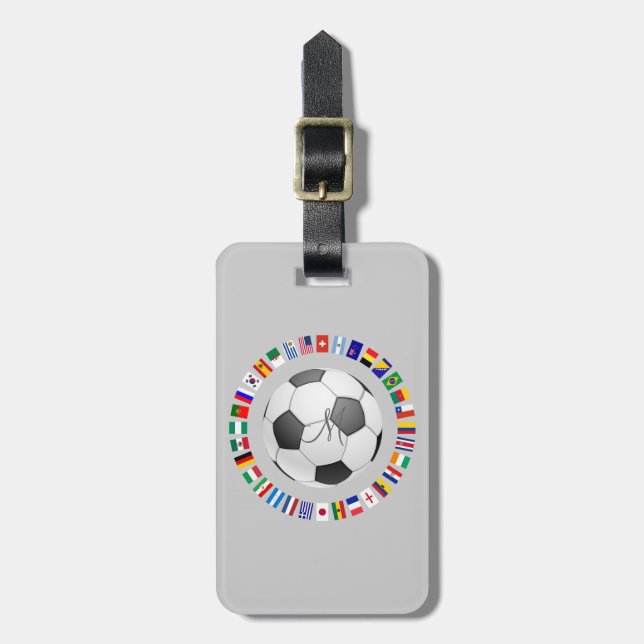 SOCCER 2014 Personalised Monogram Initial Luggage Tag (Front Vertical)