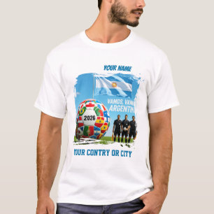 Soccer 2026 futbol Argentina Custom Name country T-Shirt