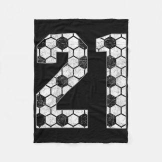 Soccer #21 Love Soccer Mom Favorite Player Jersey  Fleece Blanket