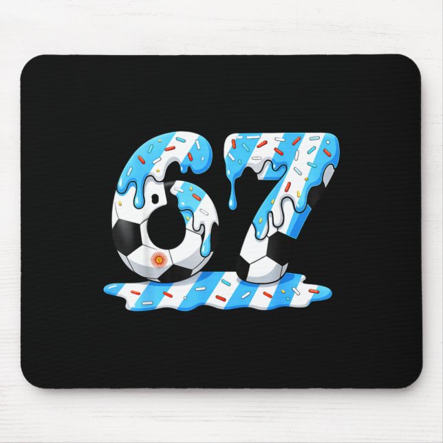 Soccer 67 Argentina Flag Six Seven Funny Gen Alpha Mouse Pad (Front)