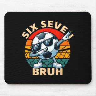 Soccer 67 Six Seven Bruh Dab Meme Cool Retro Funny Mouse Pad