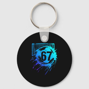 Soccer 67 Six Seven Cool Number Funny Football Mem Key Ring