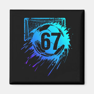 Soccer 67 Six Seven Cool Number Funny Football Mem Magnet