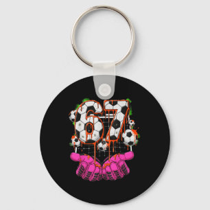 Soccer 67 Six Seven Funny Gen Alpha Meme Drip Boys Key Ring