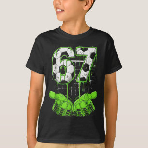 Soccer 67 Six Seven Funny Gen Alpha Meme Drip Boys T-Shirt