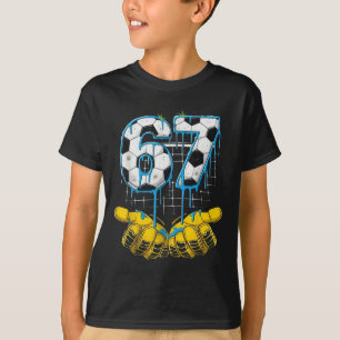 Soccer 67 Six Seven Funny Gen-alpha Meme Drip Kids T-Shirt