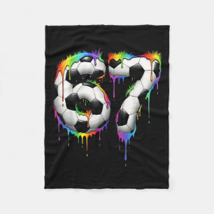 Soccer 67 Six Seven Funny Gen Alpha Meme Rainbow D Fleece Blanket
