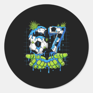 Soccer 67 Six Seven Meme Boys Teens Kids Gen Alpha Classic Round Sticker