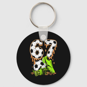 Soccer 67 Six Seven Meme Boys Teens Kids Gen Alpha Key Ring