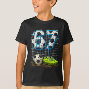 Soccer 67 Six Seven Meme Boys Teens Kids Gen Alpha T-Shirt