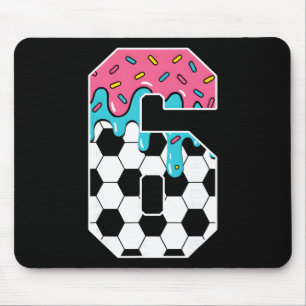Soccer 6 Year Old Ice Cream Drip Youth 6th Birthda Mouse Pad