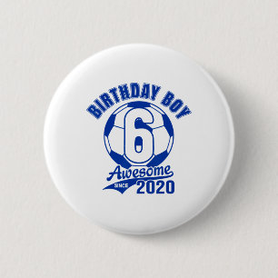 Soccer 6th Birthday Boy Kids Sports Footll Party G 6 Cm Round Badge