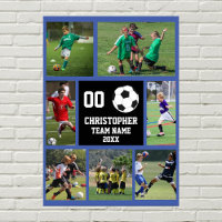 Soccer 7 photo collage - Name, team, number year