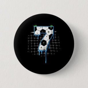 Soccer 7 Year Old Ice Cream Drip Youth 7th Birthda 6 Cm Round Badge
