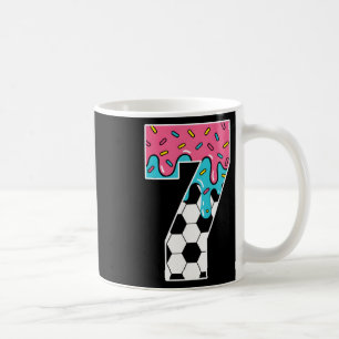 Soccer 7 Year Old Ice Cream Drip Youth 7th Birthda Coffee Mug
