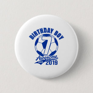 Soccer 7th Birthday Boy Kids Sports Footll Party G 6 Cm Round Badge