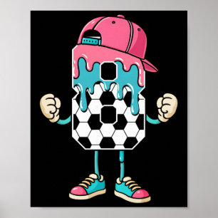 Soccer 8 Year Old Ice Cream Drip Youth 8th Birthda Poster