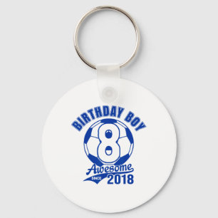 Soccer 8th Birthday Boy Kids Sports Footll Party G Key Ring