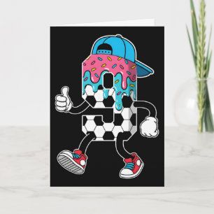 Soccer 9 Year Old Ice Cream Drip Youth 9th Birthda Card