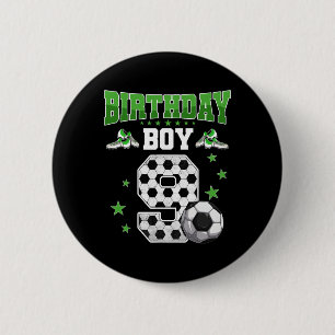 Soccer 9th Birthday Boy 9 Year Old Sport 9yr Boys  6 Cm Round Badge
