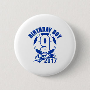 Soccer 9th Birthday Boy Kids Sports Footll Party G 6 Cm Round Badge