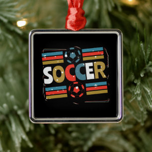 Soccer Abstract Word Art - Minimalist Metal Tree Decoration