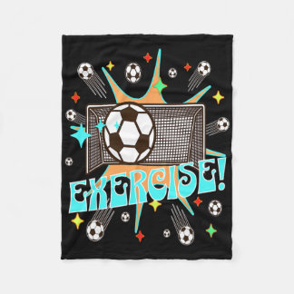 Soccer Action Net Blast Exercise Motivation Energy Fleece Blanket