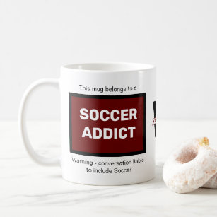 Soccer Addict Add Your Name Monogram Initial Coffee Mug