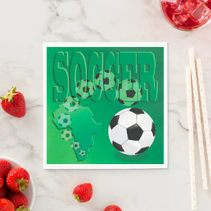 Soccer Africa Bold Green Football Napkin