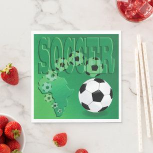 Soccer Africa Bold Green Football Napkin
