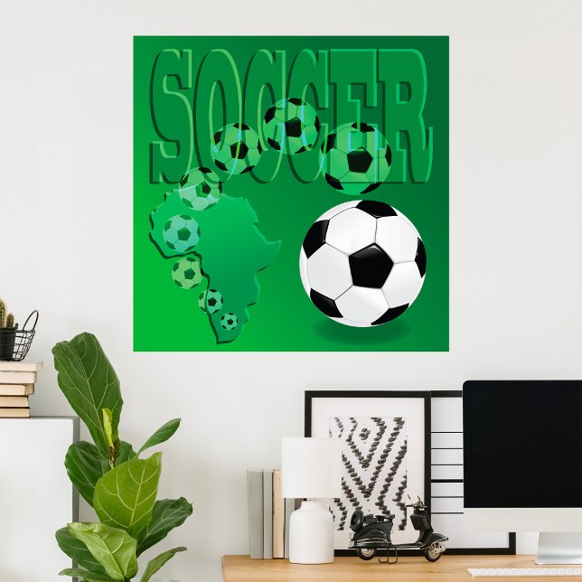 Soccer Africa Bold Green Football Poster (Creator Uploaded)