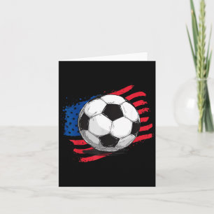 Soccer American Flag 4th of July Independence Day Card