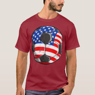 Soccer American Flag 4th of July T shirt Kids
