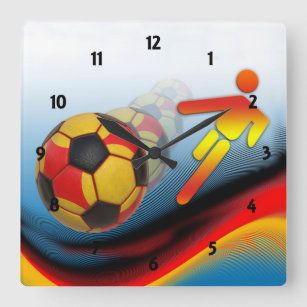 Soccer and Football Dynamics Square Wall Clock