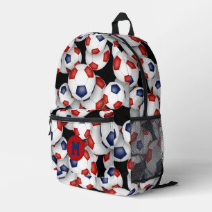 soccer athlete red blue team colours  printed backpack