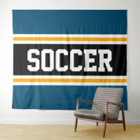 SOCCER Athletic Bright Black Yellow Stripes
