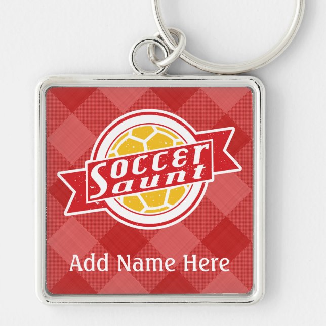 Soccer Aunt Customisable Keyring (Front)