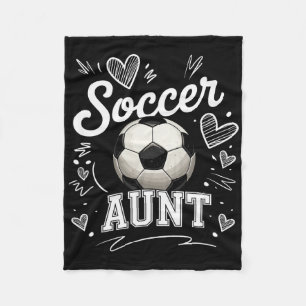 Soccer Aunt Cute Heart Footll Game Day Fleece Blanket