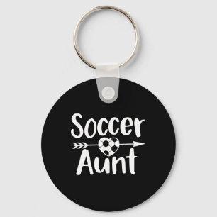 Soccer Aunt Heart Sport Lover Auntie Mother's Day  Key Ring