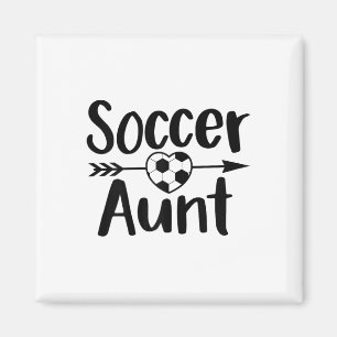Soccer Aunt Heart Sport Lover Auntie Mother's Day Magnet