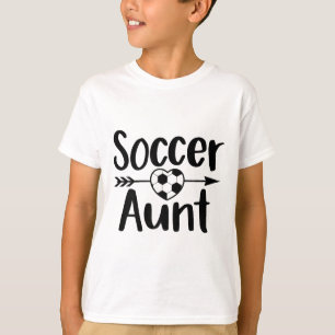 Soccer Aunt Heart Sport Lover Auntie Mother's Day  T-Shirt