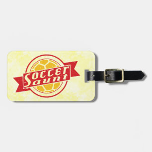 Soccer Aunt Red & Yellow Luggage Tag