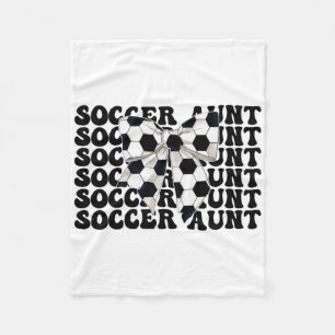 Soccer Aunt Soccer Auntie Coquette Bow Fleece Blanket